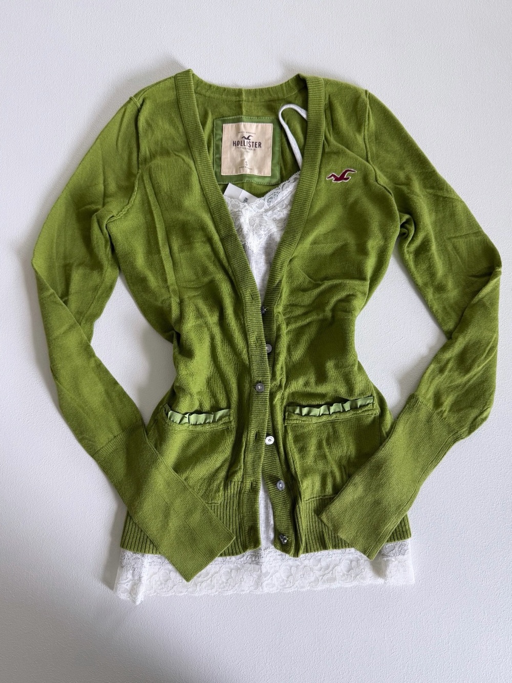 Vintage Hollister Green Cardigan Sweater